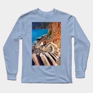 Stairway to the Aegean - Telendos island Long Sleeve T-Shirt